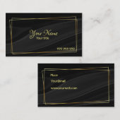 Elegante schwarze Seide Visitenkarte (Vorne/Hinten)