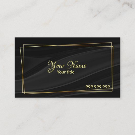 Elegante schwarze Seide Visitenkarte (Vorderseite)