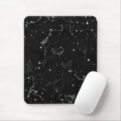 Elegante schwarze Silbermarmorstars Mousepad (Mit Mouse)