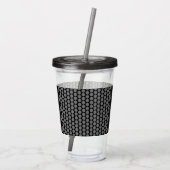 Elegante schwarze Skript-Monogramm-Acryl-Trommel Acryltrinkbecher (Rückseite)