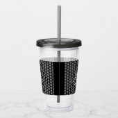 Elegante schwarze Skript-Monogramm-Acryl-Trommel Acryltrinkbecher (Rechts)