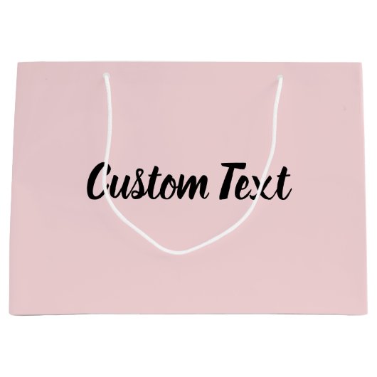 Elegante schwarze Skriptvorlage bleich rosa Große Geschenktüte (Vorderseite)