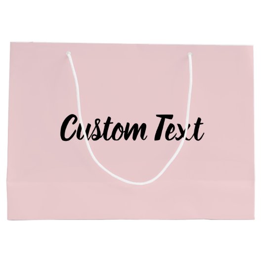 Elegante schwarze Skriptvorlage bleich rosa Große Geschenktüte (Rückseite)