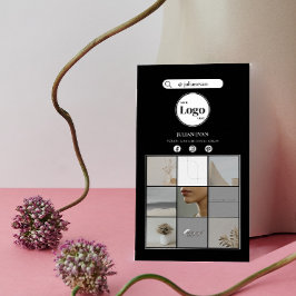 Elegante Schwarze Social Media Instagram Foto Coll Visitenkarte