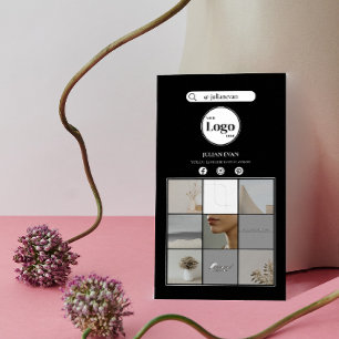 Elegante Schwarze Social Media Instagram Foto Coll Visitenkarte