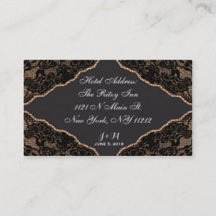 Elegante schwarze Spitze auf Visitenkarte