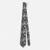 Elegante schwarze Spitze auf Weiß Krawatte (Vorderseite)