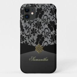 Elegante schwarze Spitze personalisierter iPhone Case-Mate iPhone Hülle