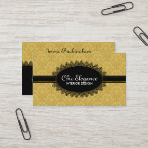 Elegante schwarze Spitze und Barock Visitenkarte