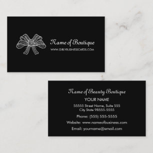 Elegante schwarze Spitzen-Schleifen-Boutique Visitenkarte