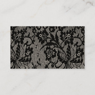 Elegante schwarze Spitzenblumen Visitenkarte