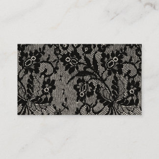 Elegante schwarze Spitzenblumen Visitenkarte