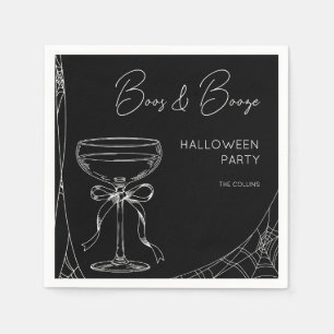 Elegante schwarze Spukgestalten und Alkohol Erwach Serviette