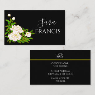 Elegante schwarze Standard-Visitenkarte, 3,5" x 2, Visitenkarte