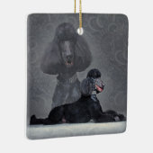 Elegante schwarze Standardpudel-Zusammensetzung Keramikornament (Rechts)
