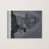 Elegante schwarze Standardpudel-Zusammensetzung Puzzle (Horizontal)