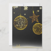 Elegante, schwarze Sterne - Einladung (Rückseite)