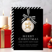 Elegante schwarze Streifen Frohe Weihnachtskarte