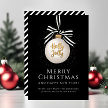 Elegante schwarze Streifen Frohe Weihnachtskarte