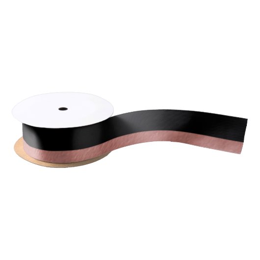 Elegante schwarze Streifen-korallenrote rosa Folie Satinband (Spule)
