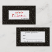Elegante schwarze terminkarte (Vorne/Hinten)