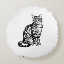 Elegante schwarze Tintenkatze Skizze Illustration