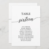 Elegante Schwarze Tischnummer 16 Sitzkarte (Vorne/Hinten)