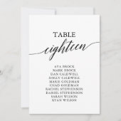 Elegante Schwarze Tischnummer 18 Sitzkarte (Vorderseite)