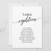 Elegante Schwarze Tischnummer 18 Sitzkarte (Rückseite)