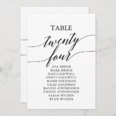 Elegante Schwarze Tischnummer 24 Seating Chart (Vorne/Hinten)
