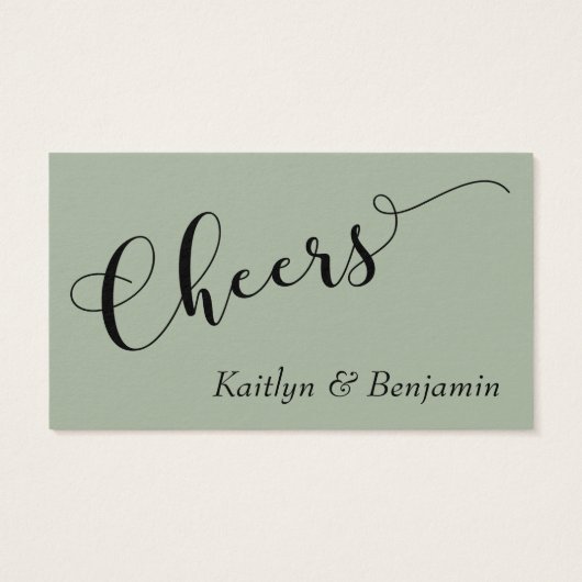 Elegante schwarze Typografie auf Sage Drink Ticket (Rückseite)