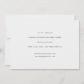 Elegante Schwarze Typografie Drei-Foto-Hochzeit Save The Date (Rückseite)