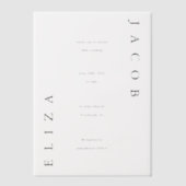 Elegante Schwarze Typografie Hochzeit Pergament Einladungen (Vorderseite)