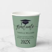 Elegante schwarze Typografie im Hintergrund Pappbecher (Vorderseite)