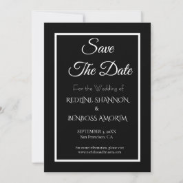 Elegante schwarze Typografie Save The Date