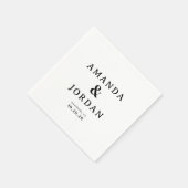 Elegante schwarze Typografie Serviette (Ecke)