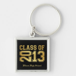 Elegante schwarze u. metallische Goldklasse von Schlüsselanhänger