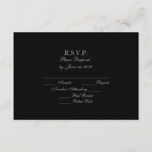 Elegante schwarze u. silberne formale Hochzeit Begleitkarte