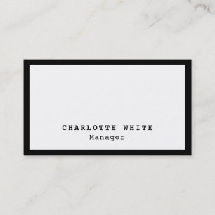 Elegante schwarze Umrandung Weiße professionelle m Visitenkarte