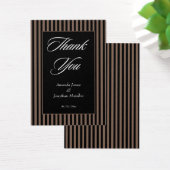 Elegante schwarze und braune Streifen Danke Karte (Schreibtisch)