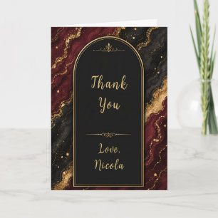 Elegante schwarze und burgunderrote 21. Party Dankeskarte