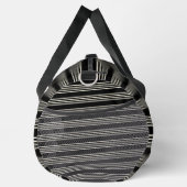 Elegante schwarze und cremefarbene horizontale Str Duffle Bag (Rechts)