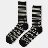 Elegante schwarze und cremefarbene horizontale Str Socken (Linkes Detail)