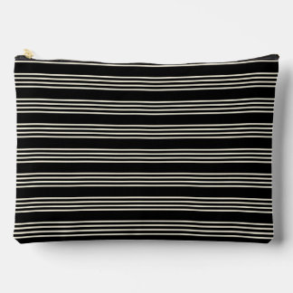 Elegante schwarze und cremefarbene horizontale Str Zubehörtasche