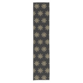 Elegante Schwarze und Gold Snowflakes Weihnachten Kurzer Tischläufer (Vorderseite)
