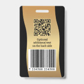 Elegante schwarze und goldene Ausweis Badge mit Fo (Rückseite)