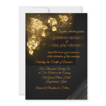 Elegante schwarze und goldene Blumenhochzeits-Einl