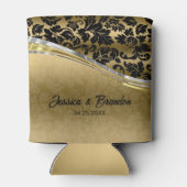 Elegante schwarze und goldene Damasken mit Silbera Dosenkühler (Rückseite)