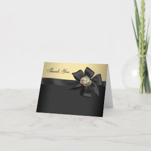 Elegante schwarze und goldene Dankeskarten Dankeskarte