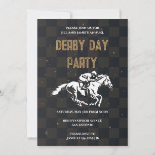 Elegante schwarze und goldene Derby-Tag-Party-Einl Einladung